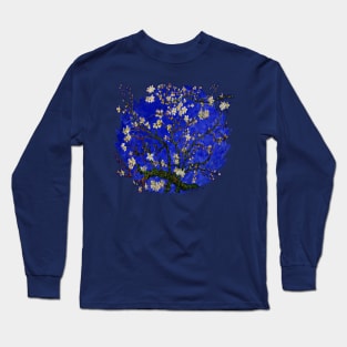 Van gogh abstract Daisy with Blue Background Long Sleeve T-Shirt